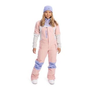 Chloe Kim Signature Women’s Snowboard Bib Pants Pink Blue Insulated Overalls